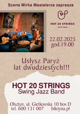 Olsztyn Wydarzenie Koncert Hot 20 Strings Gypsy Band "Usłysz Paryż lat 20-tych"