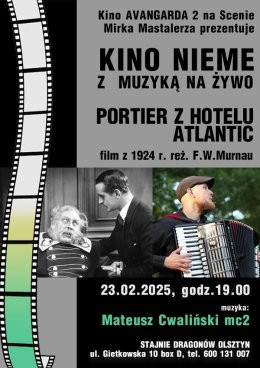 Olsztyn Wydarzenie Koncert Kino nieme z muzyką na żywo: Portier z Hotelu Atlantic